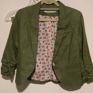 Gibson, Olive Green, Linen, Lined Blazer Sz S